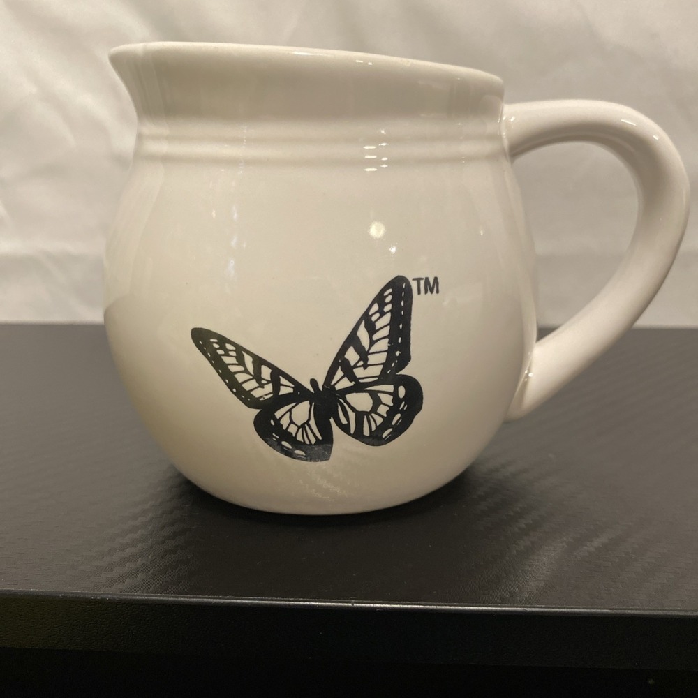 Dolly Parton Limited Edition Black Butterfly Ceramic Creamer Pitcher White